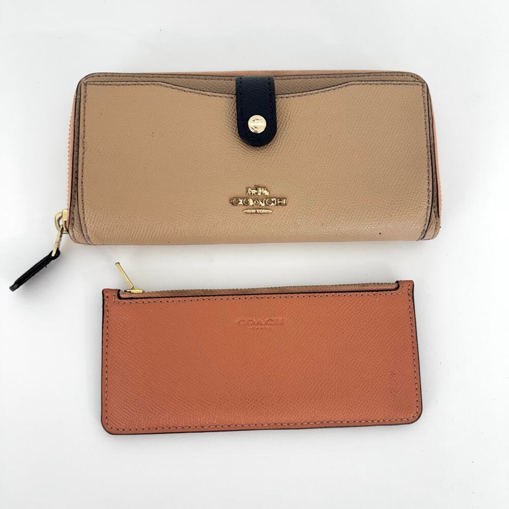 Coach Multifunction Zip Wallet Crossgrain Leather in Sunrise Multi F29940 - Picture 4 of 15